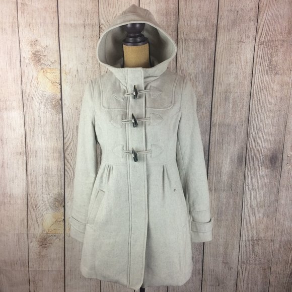Divided Jackets & Blazers - Divided Oatmeal Recycled Wool Pea Coat Sz 10